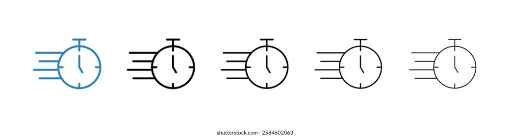 Time fast icons in five different stroke sizes