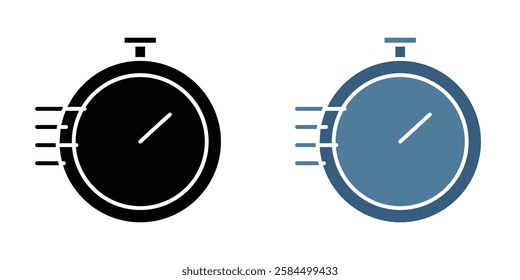 Time fast icons pack in black and colored version