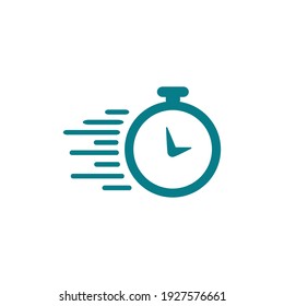 Time Faster logo design template clock with faster line on white background Vector illustration.