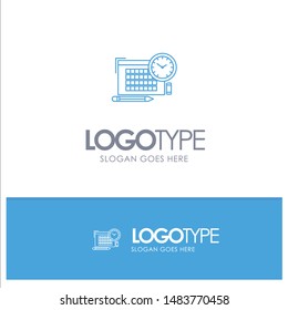 Time, File, Pen, Focus Blue outLine Logo with place for tagline