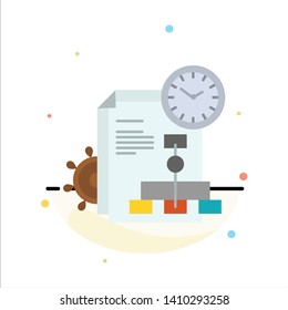 Time, File, Report, Business Abstract Flat Color Icon Template