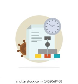 Time, File, Report, Business Abstract Circle Background Flat color Icon