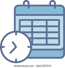 Time Filled Blue Tone Icon