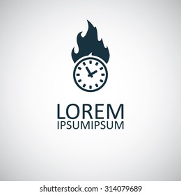 time fire icon, on white background
