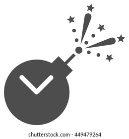 Time Fireworks Charge vector icon. Style is flat symbol, gray color, rounded angles, white background.