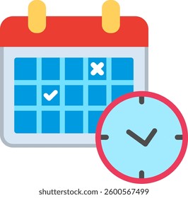 Time Flat Illustration Vector Design