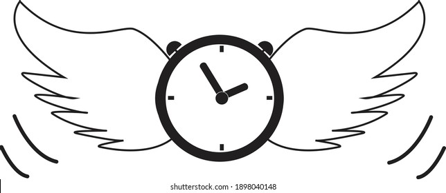 time flies icon on white background. flat style. time sign. time flies wing symbol. 