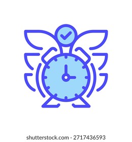 Time Flies Line Icon, Outline Symbol für Rapid Time, Speed Concept, Productivity Awareness, Event Passing und Quick Duration. Vektorsymbol.