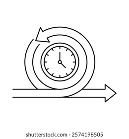 Time Flow – Clock Representing Efficient Time Management