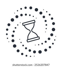 Tempo no fluxo de eventos. Ícone de ilustração vetorial isolado no plano de fundo branco.