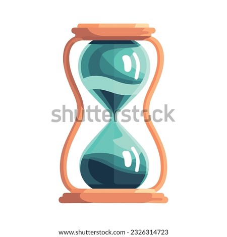Time flows like sand in an hourglass icon isolated