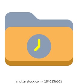 Time folder icon with flat style. Suitable for website design, logo, app and ui.