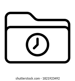 time folder icon with outline style. Suitable for website design, logo, app, ui, etc.