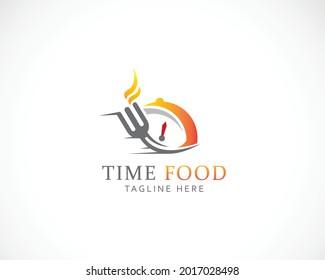 logotipo de diseño creativo del logotipo de diseño de la comida de tiempo