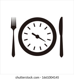 logotipo de comida de tiempo,plantilla de logotipo vectorial
