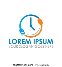 vector de comida de tiempo , logotipo del restaurante