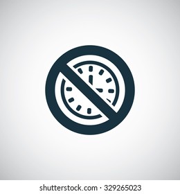 time forbidden icon, on white background
