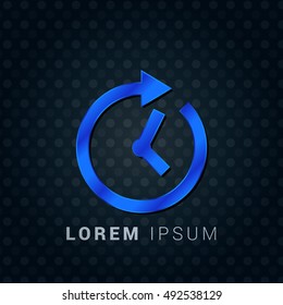 Time Forward Blue metallic chromium precious Icon / Logo Design