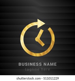 Time Forward Gold and Black silk fashion premium icon / Logo
