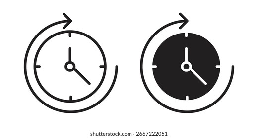Icono de avance de tiempo. doodle Vectores gráficos
