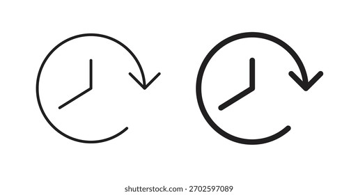 Time forward icon with editable stroke and flat vector pack