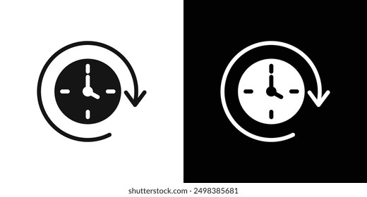 Time forward icon flat line symbol set.