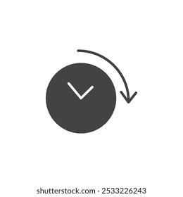 Time forward icon Flat simple outline set