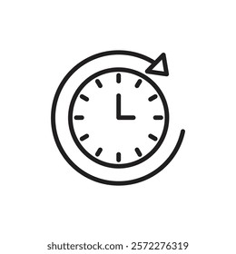 Time forward icon Flat vector set outline