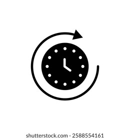 Time forward icon Flat vector set outline