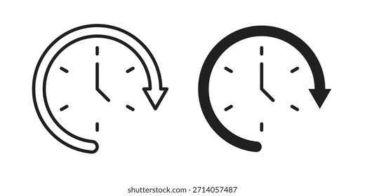 Dibujo gráfico de icono de avance de tiempo, boceto, Ilustración vectorial de dibujo de contorno