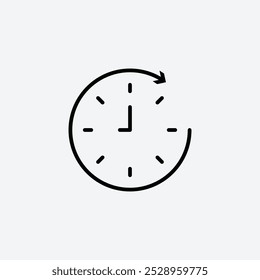 Time forward icon isolated on the white background.