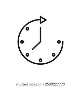 Colección de contorno de icono de avance de tiempo o establecido en blanco y negro