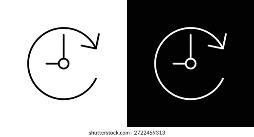 ícone de avanço de tempo contorno e vetor linear. ícone e ilustração de contorno