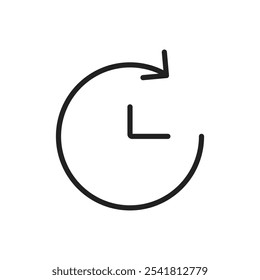Time forward icon Outline vector for web ui