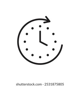 Time forward icon Simple thin outline