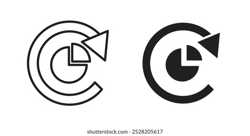 Time forward icon in solid and stroke style.