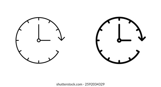 Time forward icon symbol collection on white background.