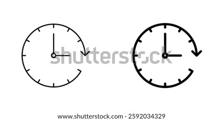 Time forward icon symbol collection on white background.