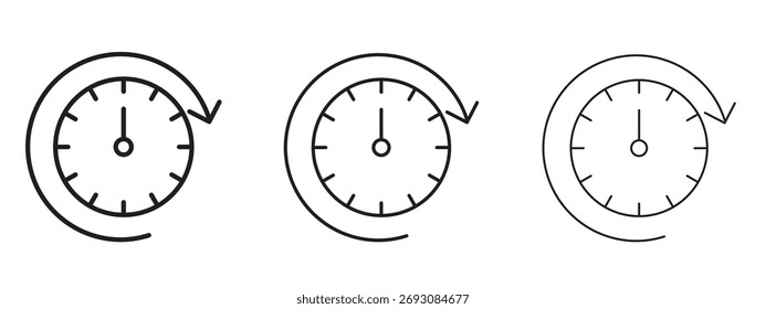 Símbolo de icono de avance de tiempo. Signo de estilo lineal para el concepto móvil