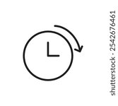 Time forward icon Thin line art isolated