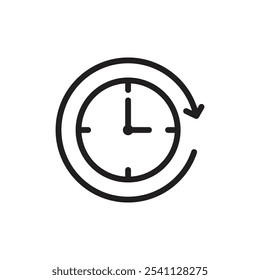 Icono de avance de tiempo Ilustración plana de línea delgada