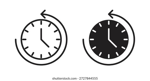 Ícone de avanço de tempo. Ilustração vetorial, plana e traçada