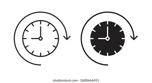 Time forward icons graphics set vectors