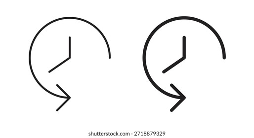 Time forward icons set isolated on white background flat vector illustration.