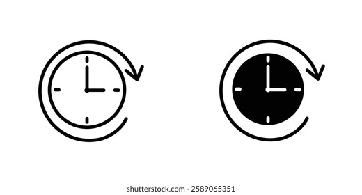 Time forward icons thin line illustrations designs