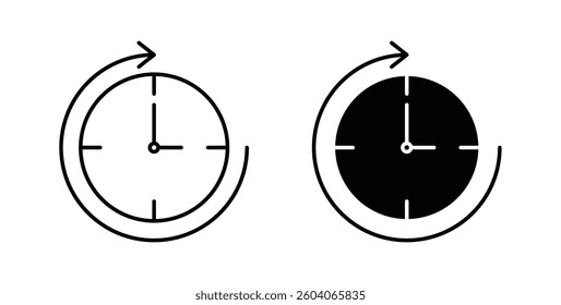 Time forward icons. thin line vector icons