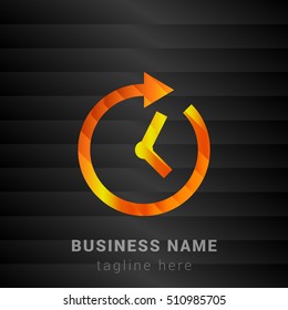 Time Forward Orange, Yellow and Black silk fashion premium icon / Logo