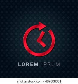 Time Forward Red chromium precious metallic 3D Icon / Logo Design