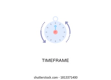 Time Frame flat icon in vector. Logotype