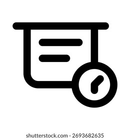 Iconos de marco de tiempo con diseño de contorno mínimo plano para gráficos de programación, línea de tiempo, planificación y fecha límite en App y paneles de negocios modernos.